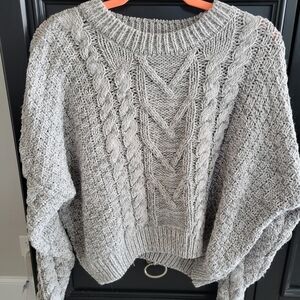 Double Zero Light Gray Cable Knit Sweater
